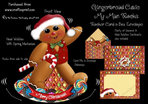 Gingerbread Cuties My Man Rocks - Rocker Card & Envelope Kit