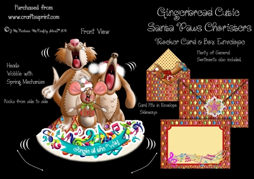 Santa Paws Choristers ROCKER CARD KIT