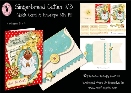 Gingerbread Cuties #3 Quick Card & Envelope Mini Kit