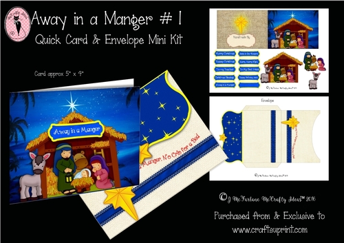 Away in a Manger  #1 Quick Card & Envelope Mini Kit