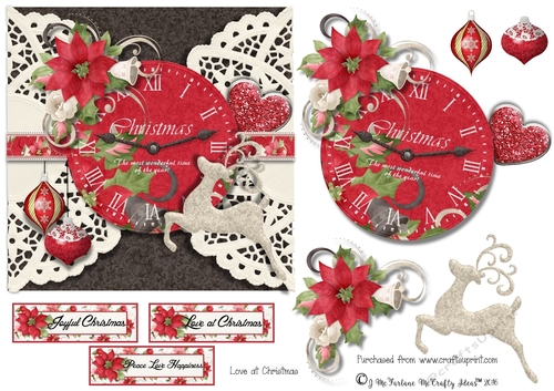 Love at Christmas 6x6ins Card Front.