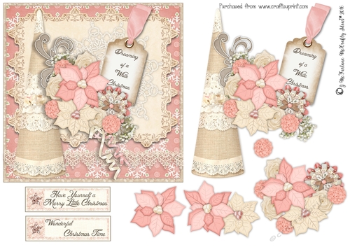 Wonderful Christmas Time 6x6ins Card Front.