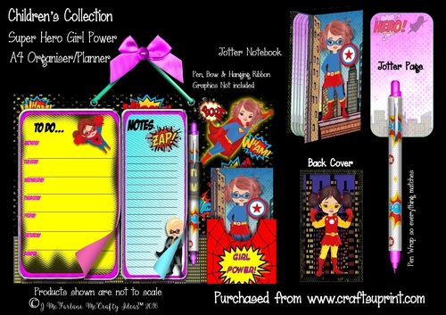  Super Hero Girl Power A4 Organiser/Planner