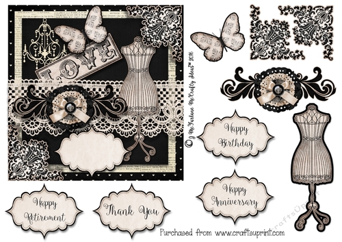 Sophistication 6x6 Card front.