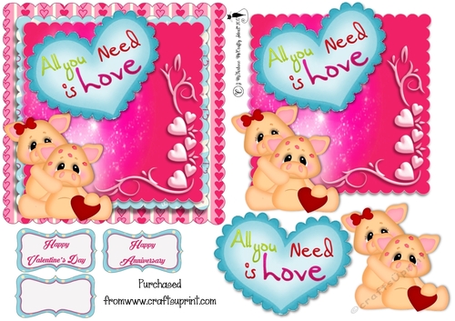 All You Need is Love 6x6 Card Front.