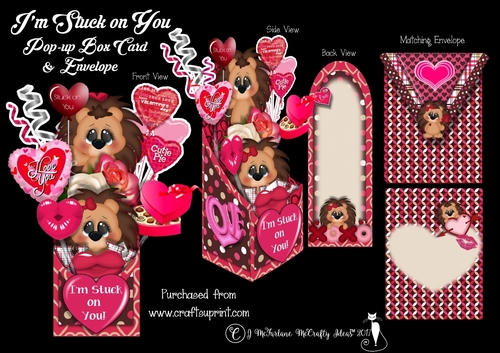 Im Stuck on You Popup Box Card & Envelope