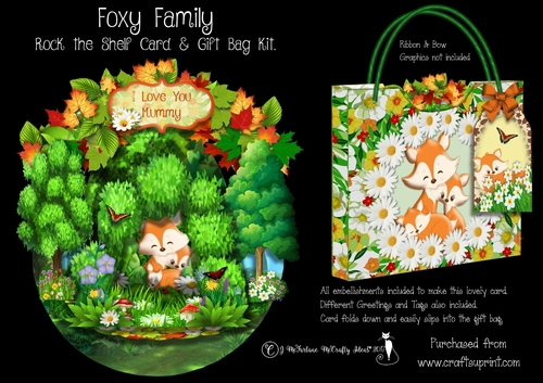 Foxy Family  Rock the Shelf Card & Gift Bag Kit