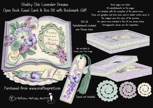 Lavender Dreams Open Book Easel Card & Box Kit.