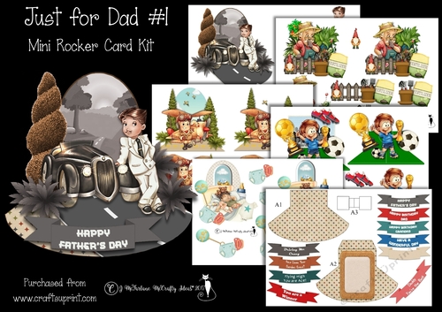 Just for Dad #1 Mini Rocker Card Kit.