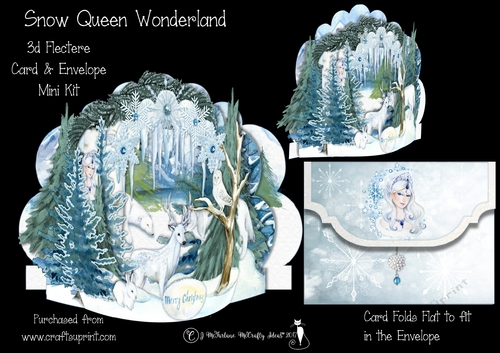 Snow Queen Wonderland 3D Flectere Card & Envelope