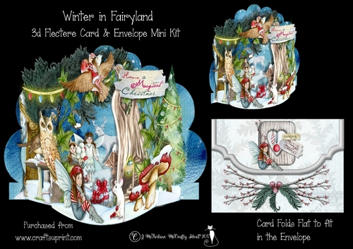 Winter in Fairyland 3d Flectere Card and Envelope Mini Kit