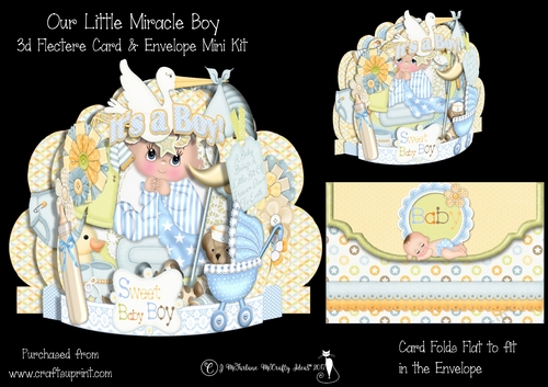 Our Little Miracle Boy 3D Flectere Card and Envelope Mini Kit