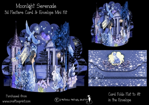 Moonlight Serenade 3d Flectere Card and Envelope Mini Kit
