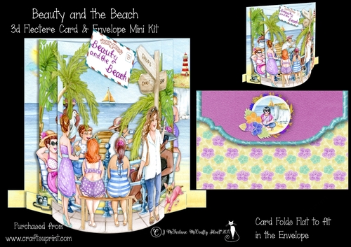 Beauty and the Beach 3D Flectere Card and Envelope Mini Kit
