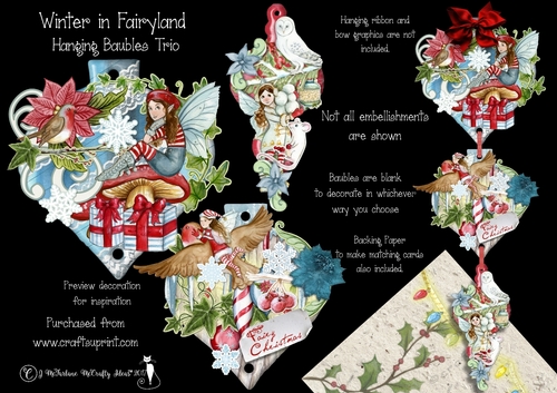Winter in Fairyland Hanging Bauble Trio