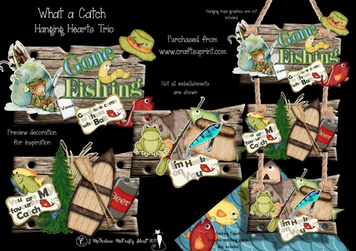 What a Catch Hanging Wood Sign Trio
