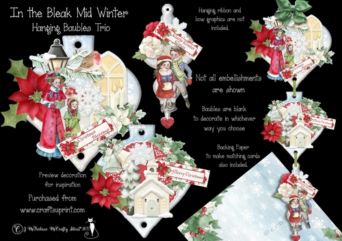 In the Bleak Mid Winter Hanging Bauble Trio