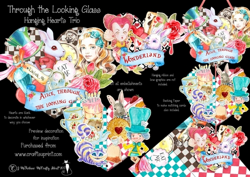 Through the Looking Glass  Hanging Hearts Trio