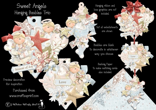 Sweet Angels Hanging Baubles Trio