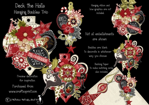 Deck the Halls Hanging Baubles Trio
