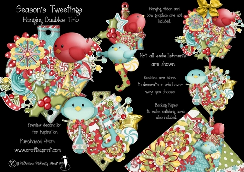 Seasons Tweetings Hanging Baubles Trio