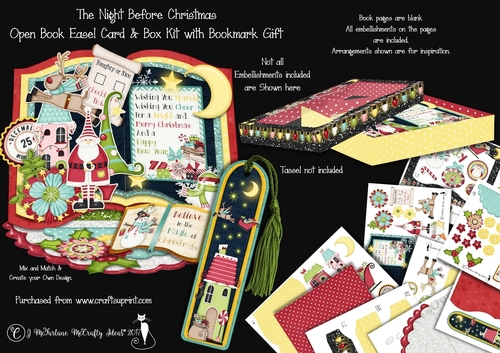 The Night Before Christmas - Open Book Easel Card & Box Kit.