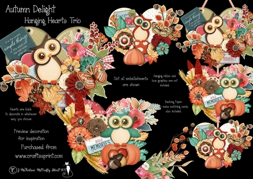 Autumn Delight Hanging Hearts Trio