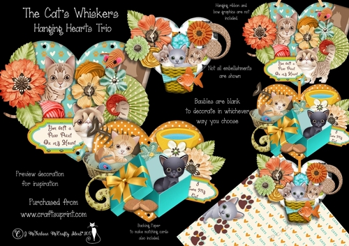 The Cats Whiskers Hanging Hearts Trio