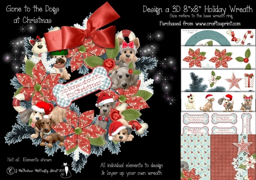 Gone to the Dogs at Christmas Design a Wreath Decoration