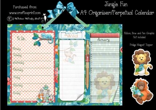Jungle Fun A4 Organiser/Perpetual Calender