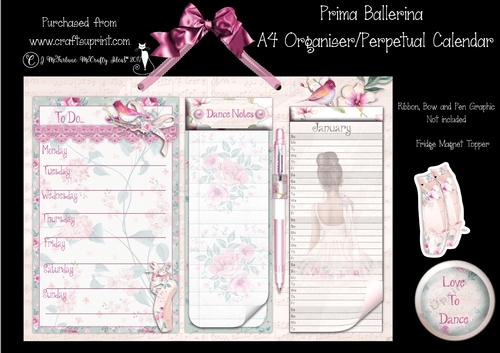 Prima Ballerina A4 Organiser/Perpetual Calender