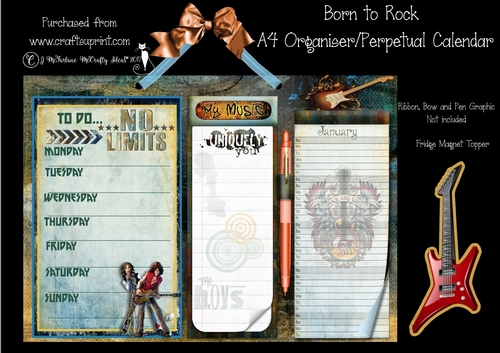 Born to Rock A4 Organiser/Perpetual Calender
