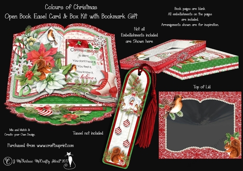 Colours of Christmas - Open Book Easel Card & Box Kit