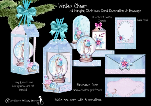 Winter Cheer 3D Hanging Christmas Card & Envelope