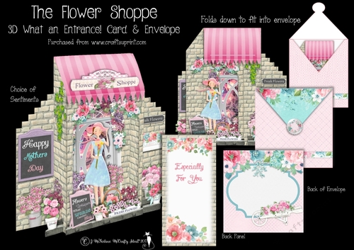 The Flower Shoppe 3D What an Entrance! Card and Envelope Kit.