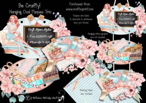 Be Crafty! Hanging Oval Plaques Trio