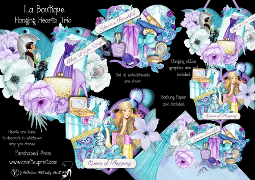 La Boutique Hanging Hearts Trio