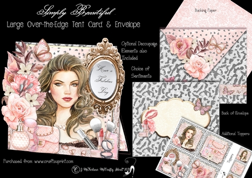 Simply Beautiful Over the Edge Tent Card & Envelope (Large)