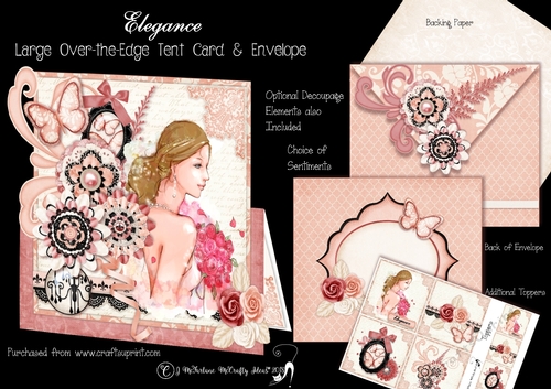 Elegance Over the Edge Tent Card & Envelope (Large)