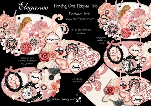 Elegance  Hanging Oval Plaques Trio