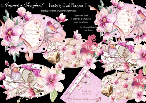 Magnolia Songbird -  Hanging Oval Plaques Trio
