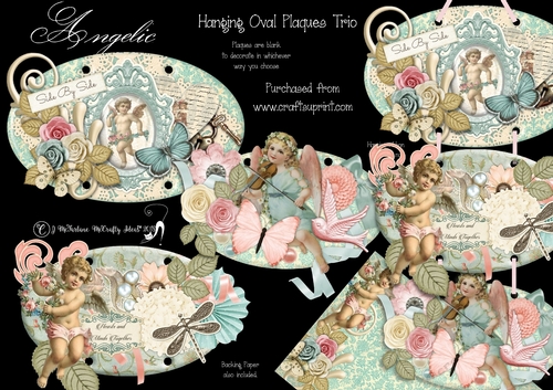 Angelic- Hanging Oval Plaques Trio