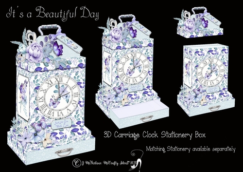 Its a Beautiful Day 3D Carriage Clock Stationery Box