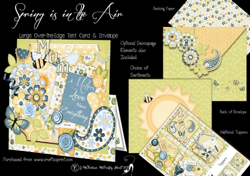 Spring is in the Air Over the Edge Tent Card & Envelope (Large)