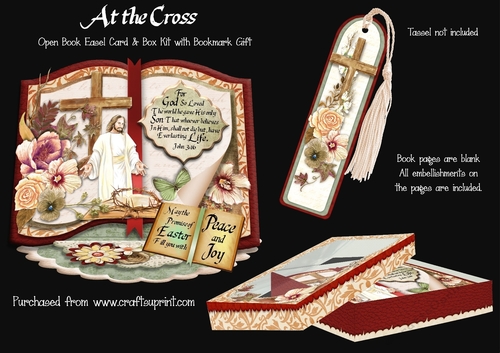 At the Cross - Open Book Easel Card & Box Kit.