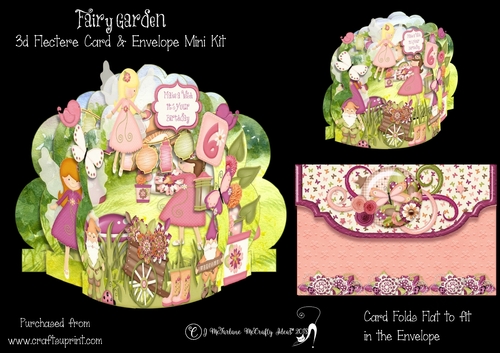 Fairy Garden 3d Flectere Card and Envelope Mini Kit