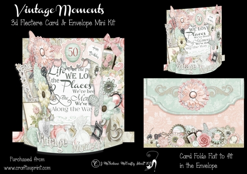 Vintage Moments 3d Flectere Card and Envelope Mini Kit