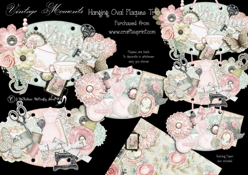 Vintage Moments - Hanging Oval Plaques Trio