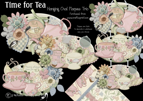 Time for Tea - Hanging Oval Plaques Trio
