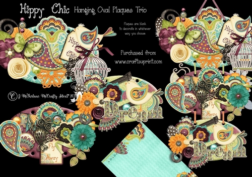 Hippy Chic - Hanging Oval Plaques Trio